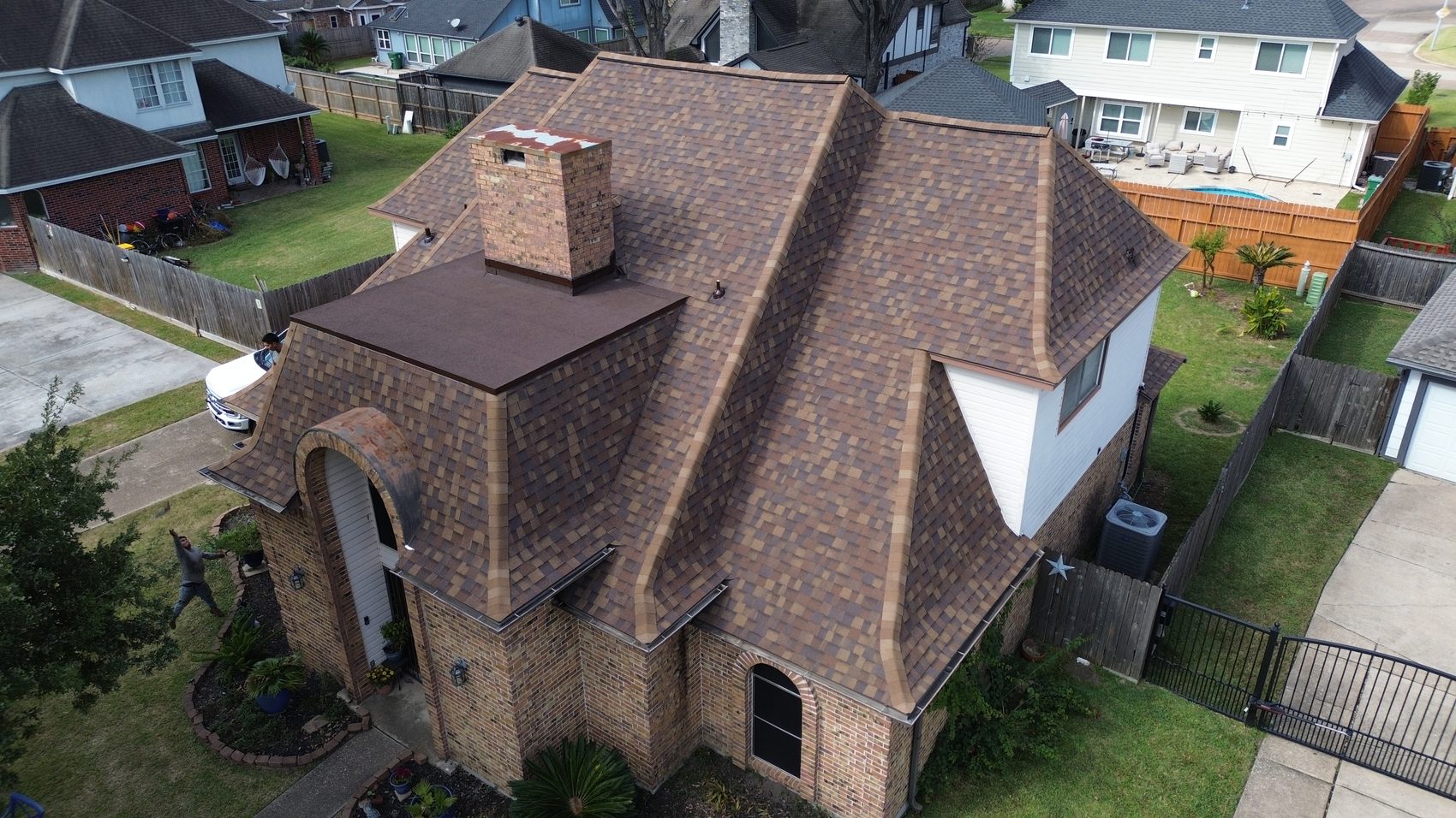 Completed roof after emergency storm repair
