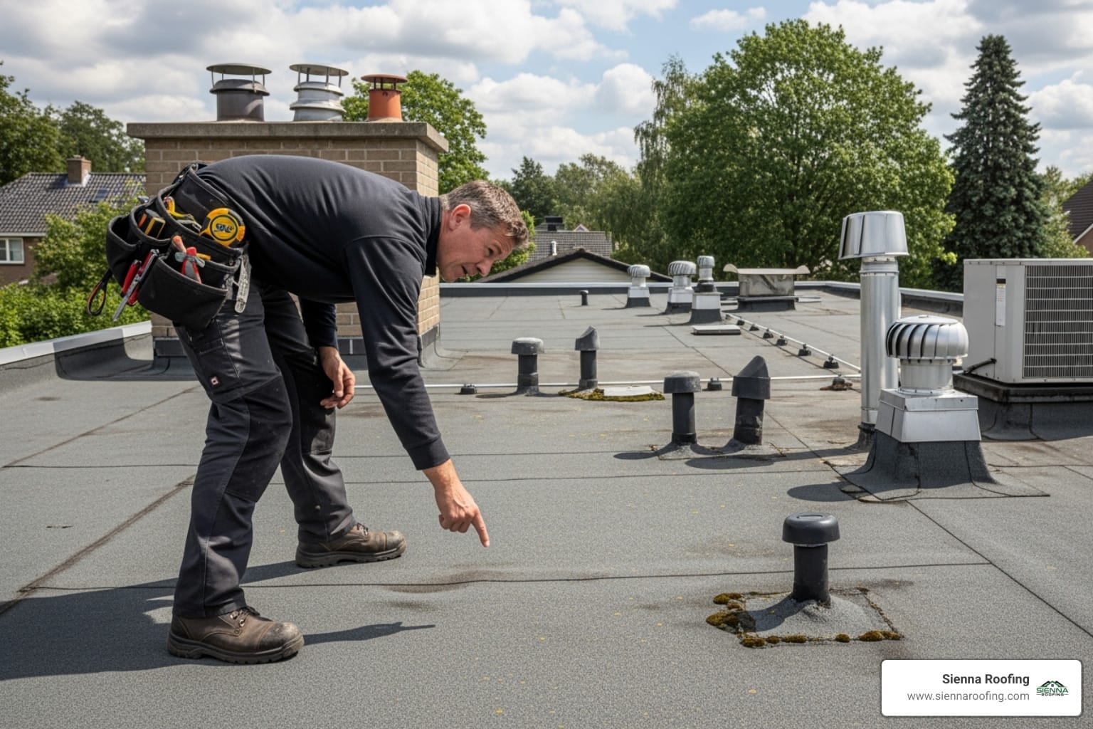 Residential flat roof inspection